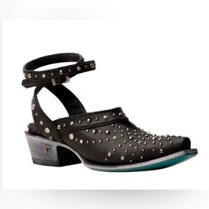 LANE BOOTS ~ Sparks Fly ~ black studded angle strap booties